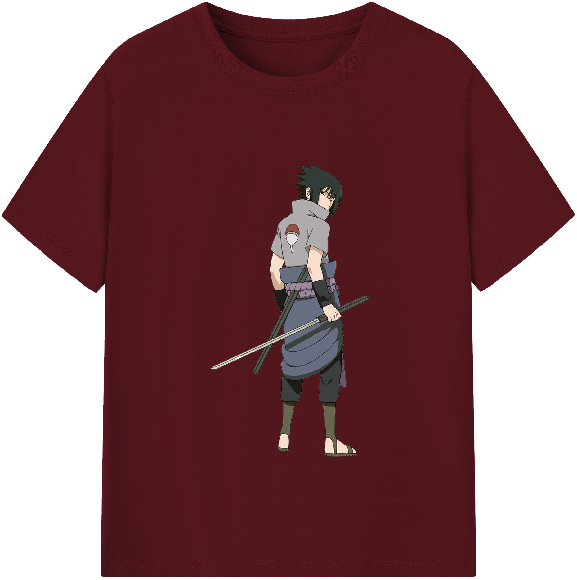 （画像用） NARUTO -ナルト- うちは サスケ Uchiha Sasuke 綿100％半袖Tシャツ（フロントプリント）